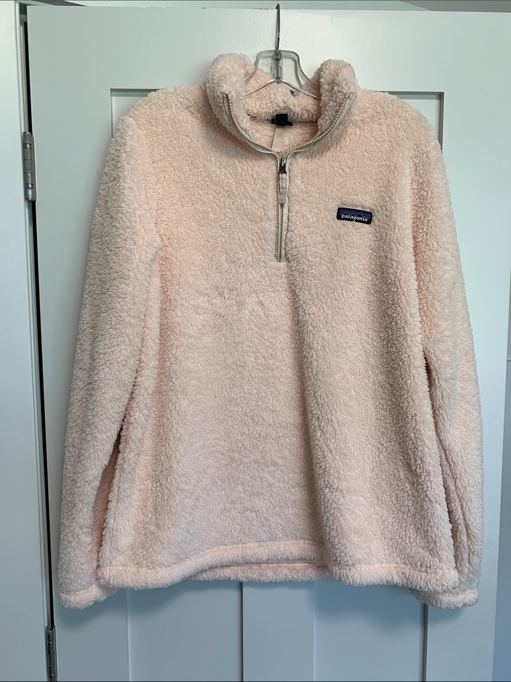 Patagonia Plush Half-Zip Teddy Fleece Jacket in Light Blush